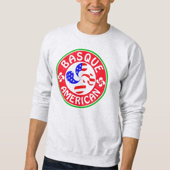 Basque American Euskara Lauburu Cross Sweatshirt (Front)