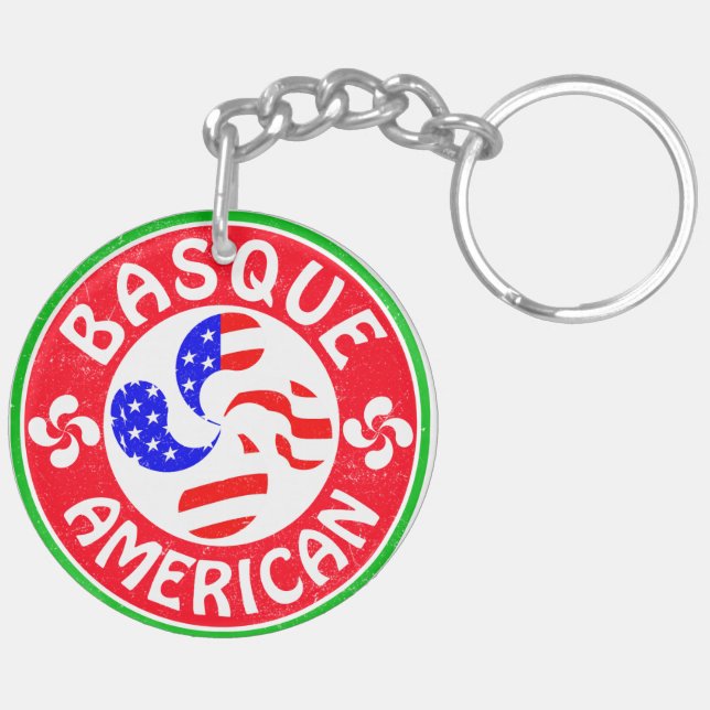 Basque American Euskara Lauburu   Key Ring (Back Right)