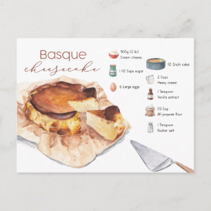 Basque Cheesecake Recipe Postcard