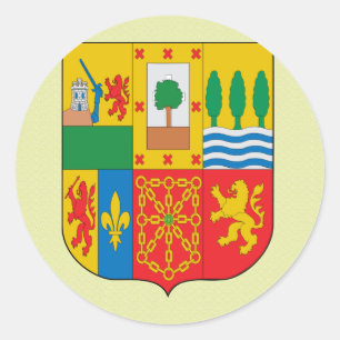 Basque Coat of Arms detail Classic Round Sticker
