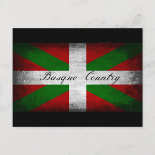 Basque Country Distressed Flag Postcard