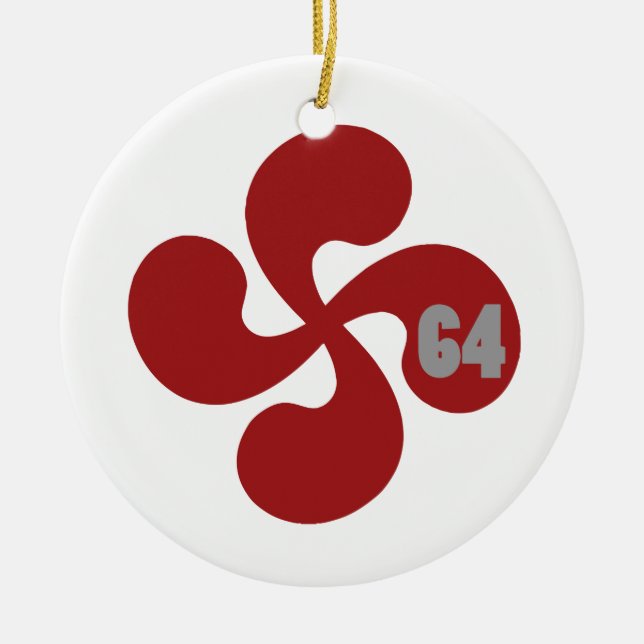 Basque Cross 64 Ceramic Tree Decoration (Front)