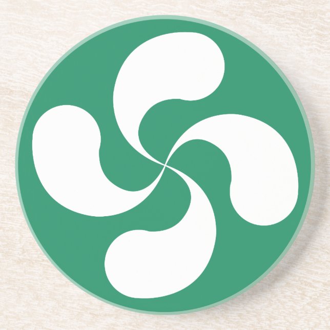 Basque cross glass underneath "Lauburu" Coaster (Front)