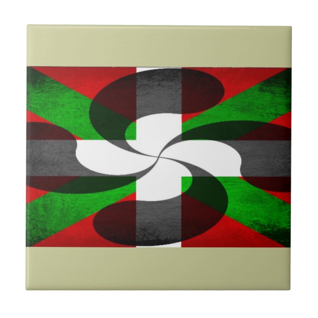 Basque Flag and Cross Tile (Front)