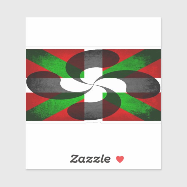 Basque Flag and Cross Vinyl Sticker (Sheet)