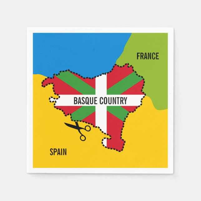 Basque flag Ikurriña, Basque Country independence, Napkin (Front)