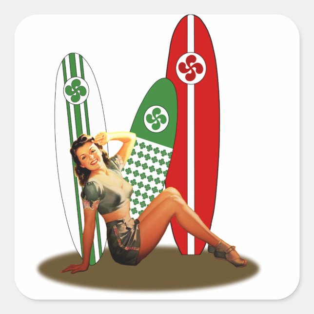 Basque Pin-up France Square Sticker (Front)