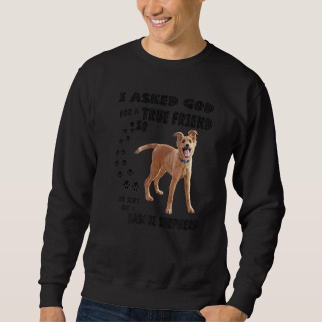 Basque Shepherd Quote Mum Dad Costume Basque Sheep Sweatshirt (Front)