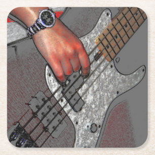 Bass 4 coastercna square paper coaster