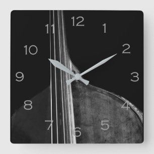 Bass 5 Grey Numbers WC Square Wall Clock
