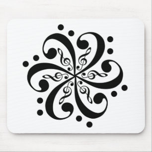 Bass and Treble Clef Swirl Mousepad