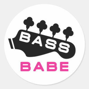 Bass Babe Gift For Bassist Classic Round Sticker