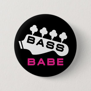 Bass Babe Gift For Bassiste Girl 6 Cm Round Badge