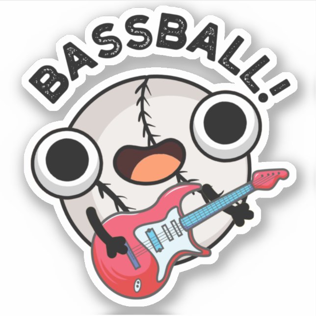 Bass-ball Funny Baseball Bass Guitarist Pun  (Front)