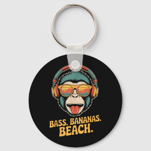 Bass Bananas Beach Fun Summer Vibes Monkey Ape Key Ring