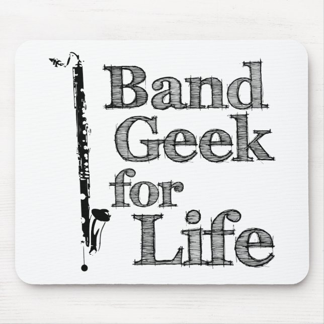 Bass Clarinet Band Geek Mouse Mat (Front)