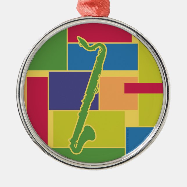 Bass Clarinet Colorblocks Ornament (Front)