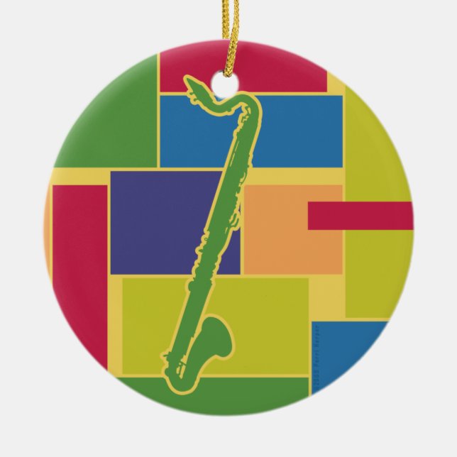Bass Clarinet Colorblocks Ornament (Front)