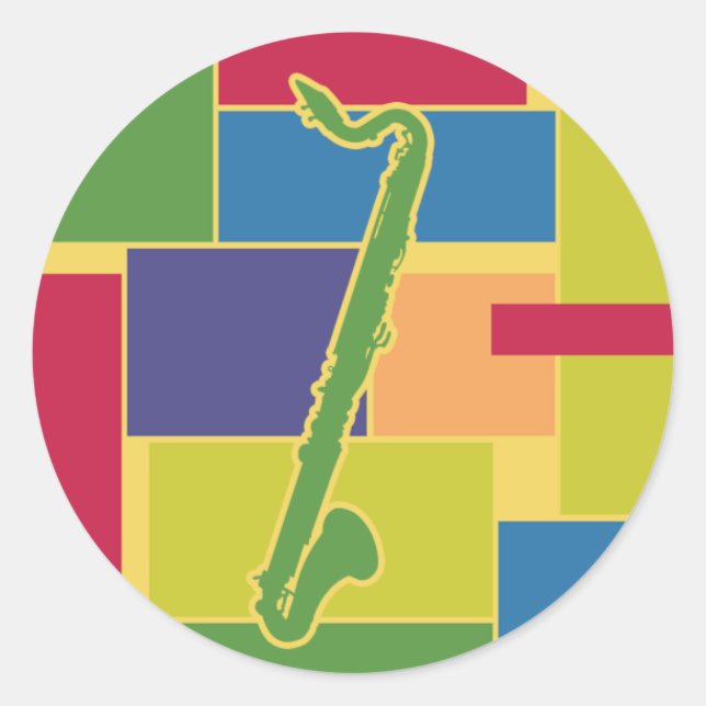 Bass Clarinet Colorblocks Sticker (Front)