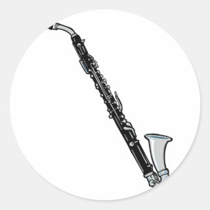 Bass Clarinet Graphic, Just the Clarinet Classic Round Sticker