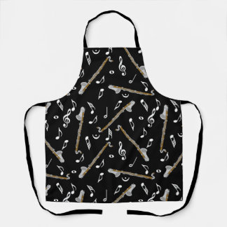 Bass Clarinet Music Note Pattern Apron