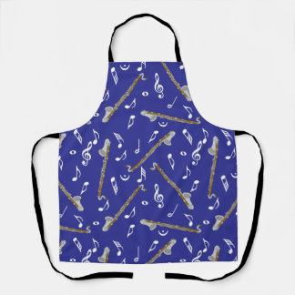 Bass Clarinet Music Note Pattern Apron