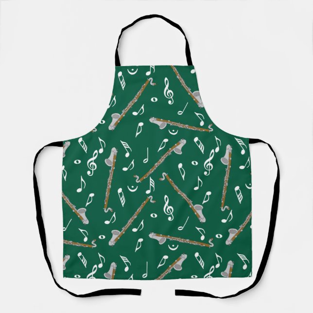 Bass Clarinet Music Note Pattern Apron (Front)