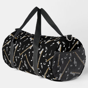 Bass Clarinet Music Note Pattern Duffle Bag