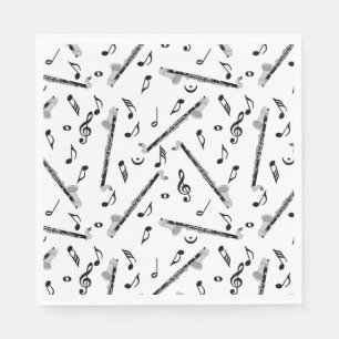 Bass Clarinet Music Note Pattern Napkin
