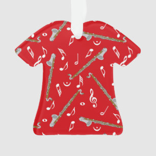 Bass Clarinet Music Note Pattern Ornament