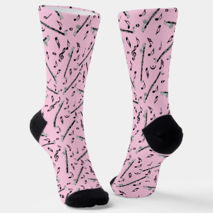 Bass Clarinet Music Note Pattern Socks