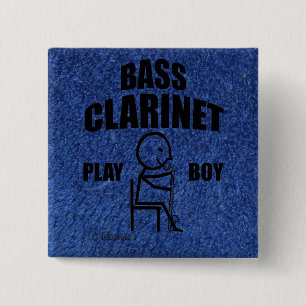 Bass Clarinet Play Boy 15 Cm Square Badge