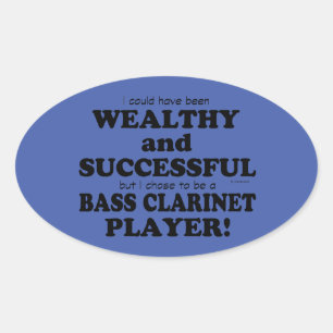 Bass Clarinet Wealthy & Successful Oval Sticker