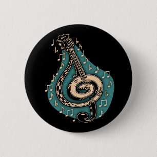 Bass Clef 6 Cm Round Badge