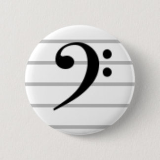 Bass Clef 6 Cm Round Badge