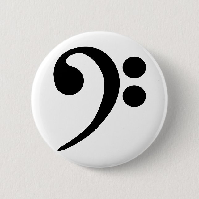 Bass Clef 6 Cm Round Badge (Front)
