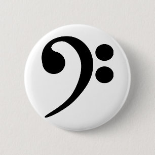 Bass Clef 6 Cm Round Badge