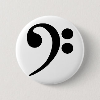 Bass Clef 6 Cm Round Badge