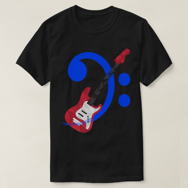 Bass Clef Bass Guitar Bassist Bass Guitarist Music T-Shirt (Design Front)