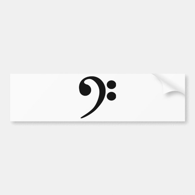 Bass Clef Bumper Sticker (Front)