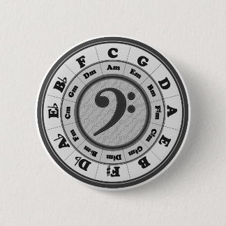 Bass Clef Circle of Fifths 6 Cm Round Badge