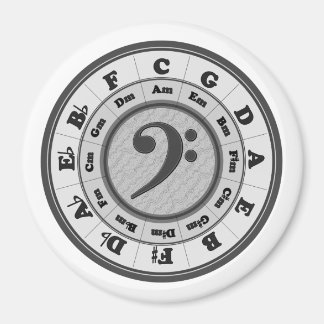 Bass Clef Circle of Fifths Large Round Magnet