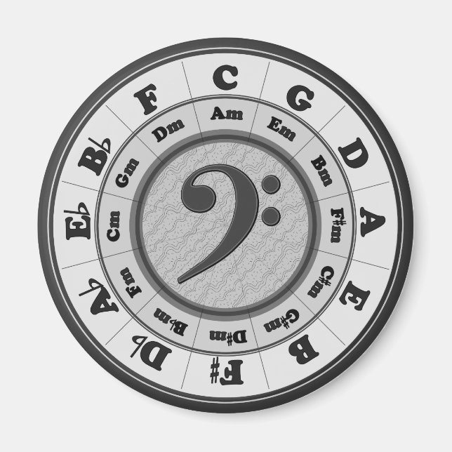 Bass Clef Circle of Fifths Magnet (Front)