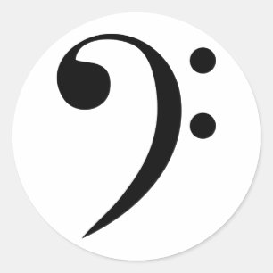 Bass Clef Classic Round Sticker