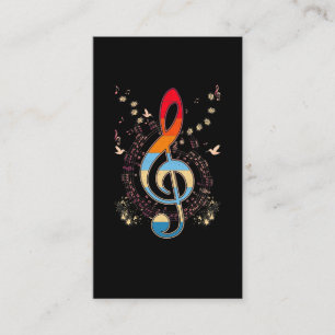 Bass Clef Colourful Musical Notes Bird Lover Business Card