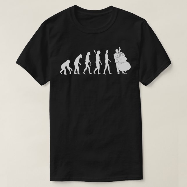 Bass Clef Double Bass Player Bass Guitarist Evolut T-Shirt (Design Front)