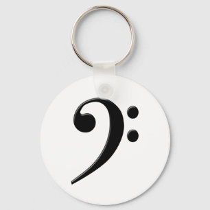 Bass Clef - F Clef Music Symbol Key Ring