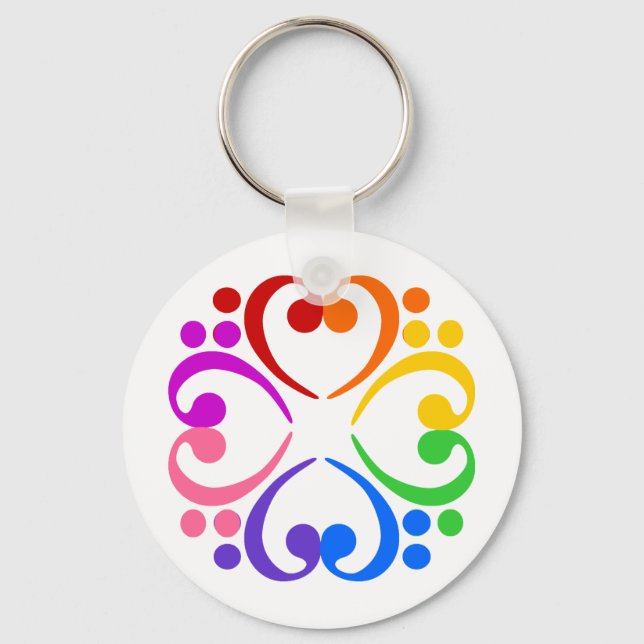 Bass Clef Flower Key Ring (Front)