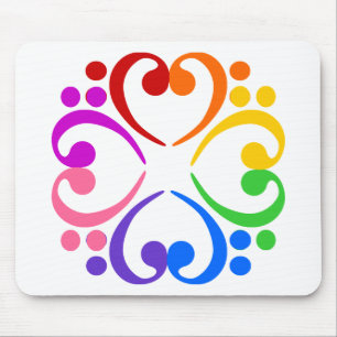 Bass Clef Flower Mouse Mat