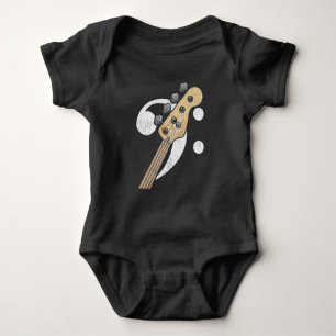 Bass Clef Guitar Bass Player Musician Baby Bodysuit